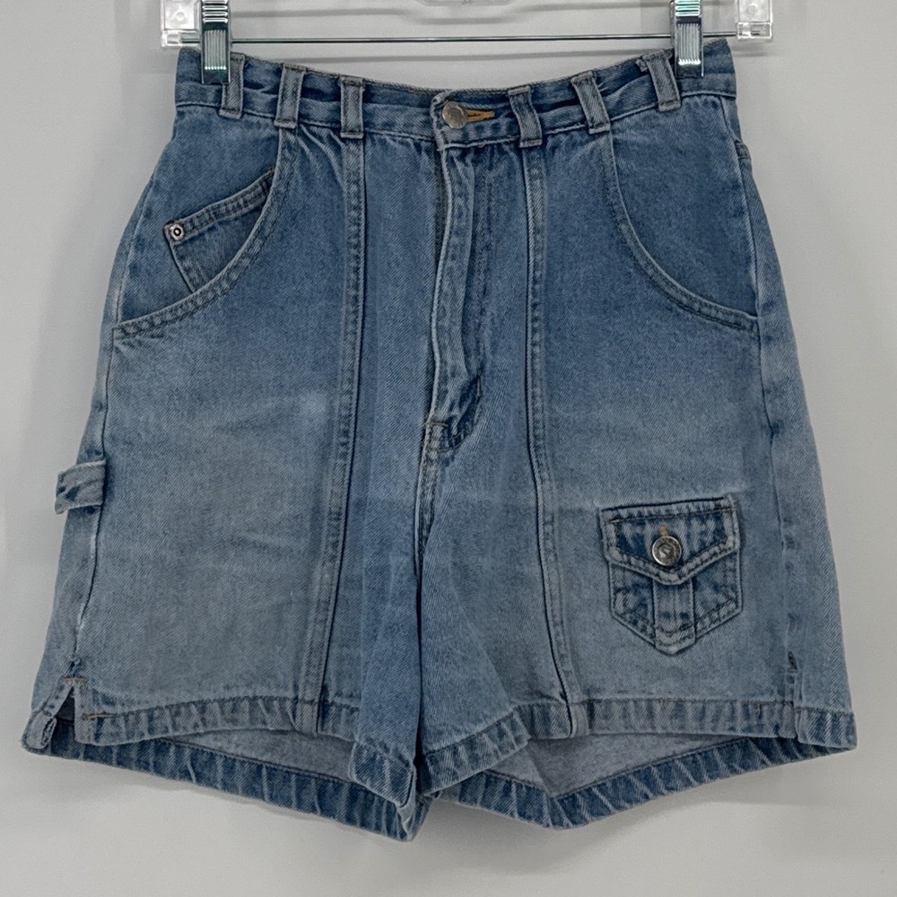 No Boundaries Vintage 90s High Rise Women Denim Shorts 25 Light Stone Wash